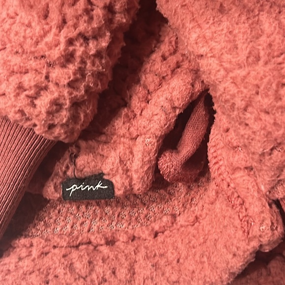 PINK Half Zip Sherpa Two Tone Pullover - Picture 6 of 6